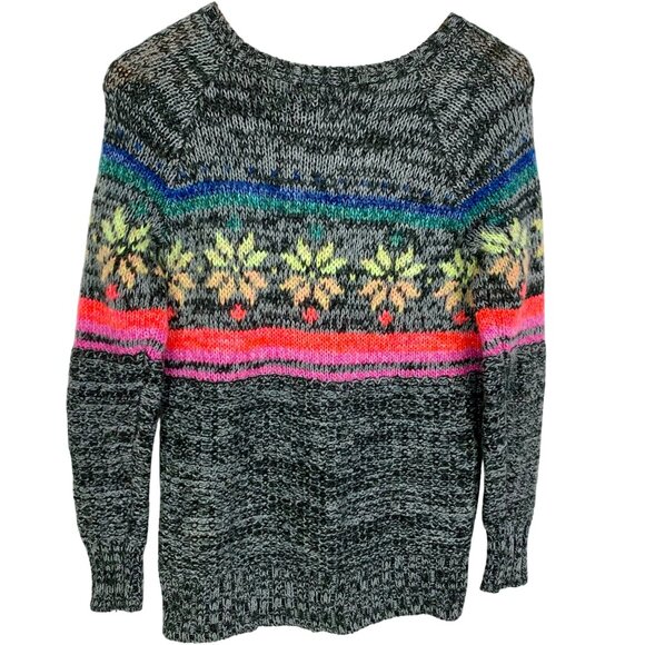 American Eagle Fair Isle Jegging Sweater XS Snowflake Pattern Rainbow Multicolor - Picture 4 of 9